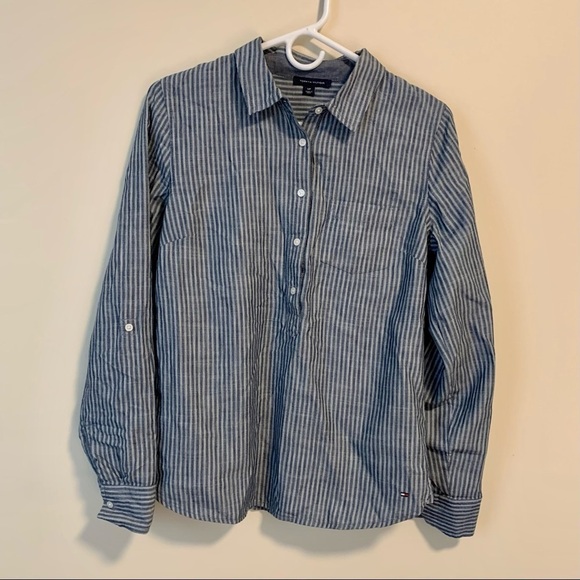 Tommy Hilfiger Tops - Tommy Hilfiger Women Half Button Down Dress Shirt Size Small